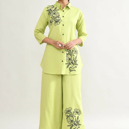 Joban Fashion Parrot Green Cotton Coord Set