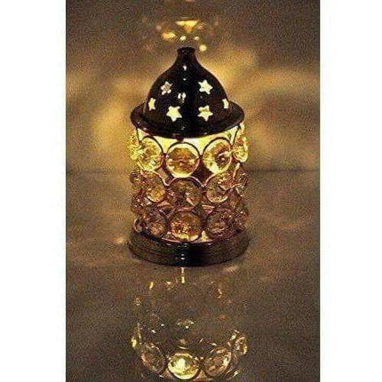 Brass Akhand Diya -Diamond Crystal Deepak - Oil Lamp