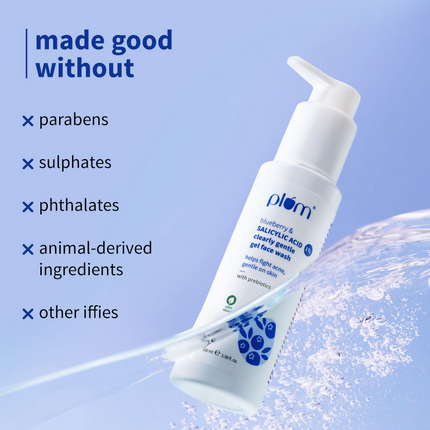 Plum Blueberry & Salicylic Acid 1% Clearly Gentle Gel Face Wash