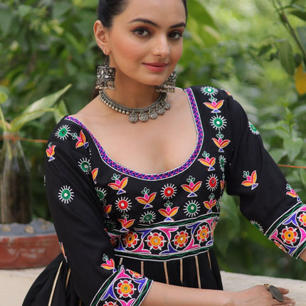 Pramukh Fab Black Color Roman Gown