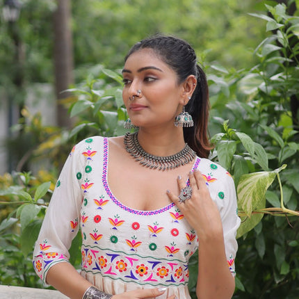 Pramukh Fab White Color Roman Gown