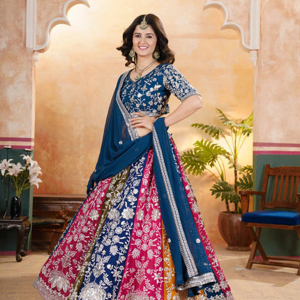 Pramukh Fab Teal Color Faux Georgette Lehenga Choli