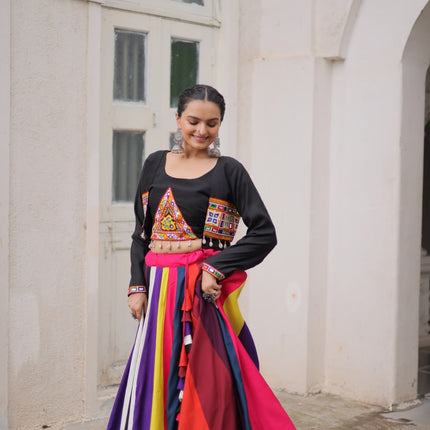 Pramukh Fab MultiColor Roman Lehenga Choli
