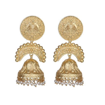 Joban Fashion Women Matte Gold Brass Jhumka