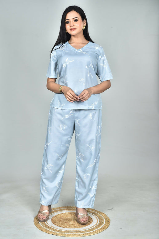 Morchari Digital Print Semi Muslin Co-Ord Set Top & Trouser-Multicolor