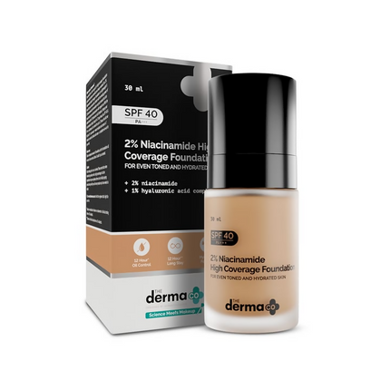 The Derma Co 2% Niacinamide High Coverage Foundation-05 Peach