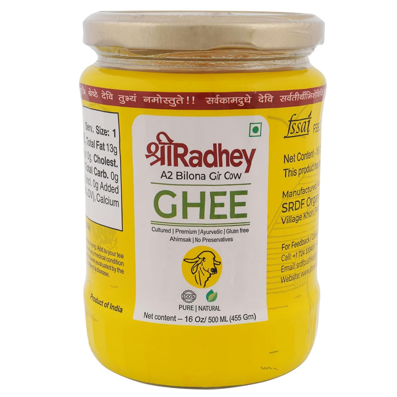 Shreeradhey A2 Bilona Gir Cow Ghee | Bilona Ghee 100% Pure | Churned From Curd | Homemade Organic Authentic Cow Ghee