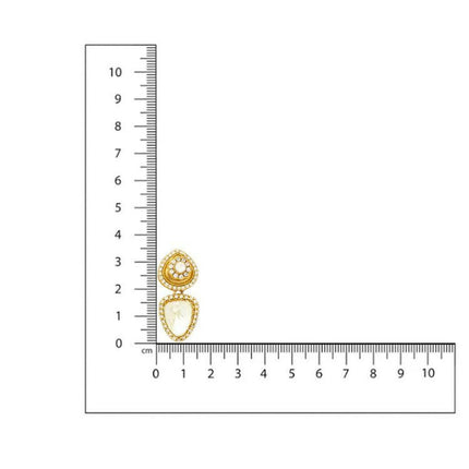 Gold Toned Kundan Earrings - Ruby Raang