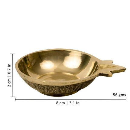 Spillbox Gold-Toned Brass Agal Vilakku Diya Round Pooja Essential