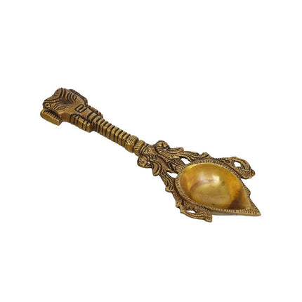 eCraftIndia Beige Ethnic Design Diya With Handle