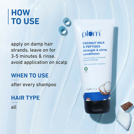 Plum Coconut Milk & Peptides Conditioner For Soft, Shiny Hair