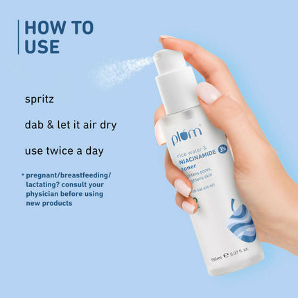 Plum 3% Niacinamide Alcohol-Free Toner and 10% Niacinamide Brightening Face Serum With Rice Water Combo