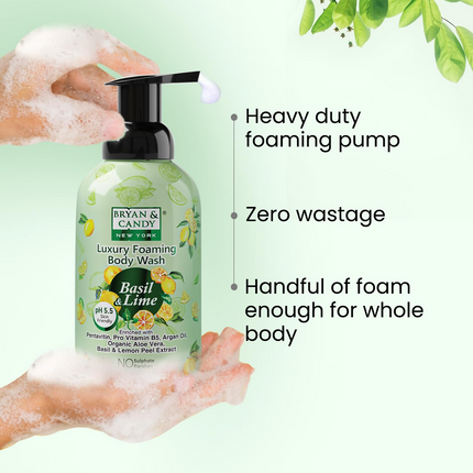 Bryan & Candy Luxury Foaming Body Wash - Basil & Lime