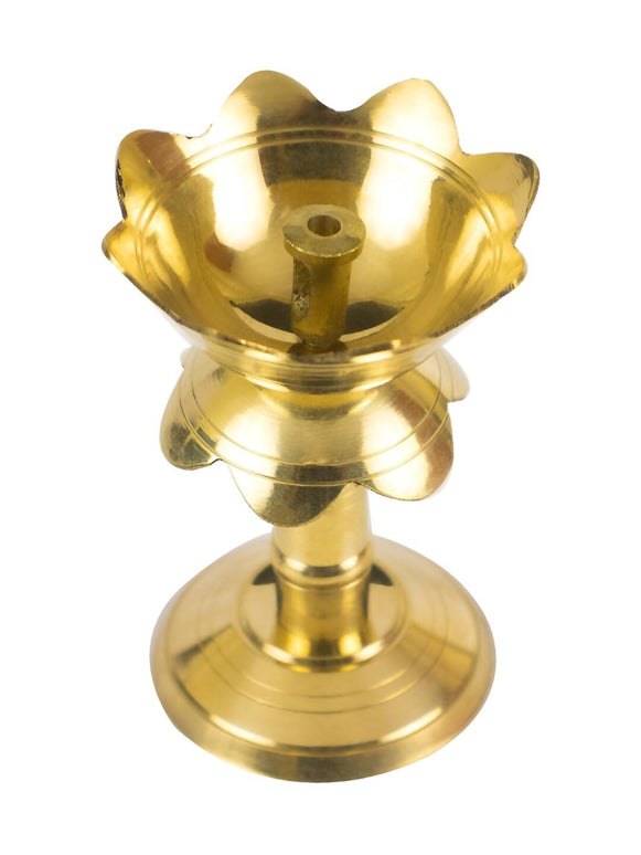 Spillbox Gold-Toned Brass Kuthu Vilakku Pooja Essential