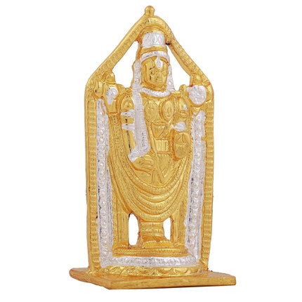 Estele Gold-Polished Lord Tirupati Balaji Idol Showpiece for Pooja Mandir/ Home Decorative