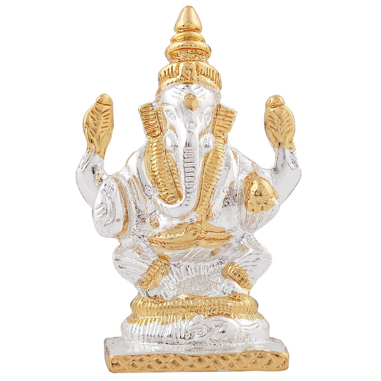 Estele Gold-Polished Spiritual Lord Bal Ganesha Idol for Gifts & HouseWarming/Home/Office Decors