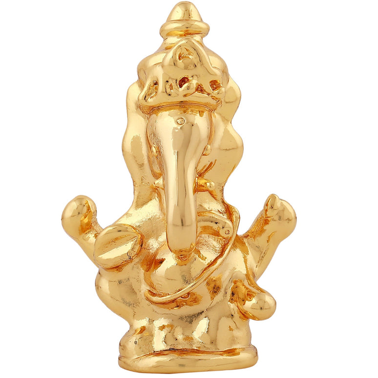 Estele Gold-Polished Spiritual Lord Ganesha Idol for Gifts & HouseWarming/Home/Office Decors