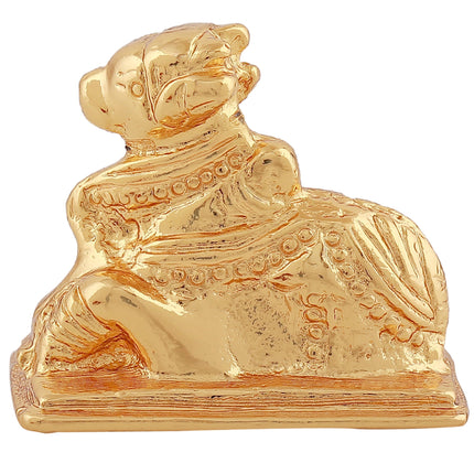 Estele Gold-Polished Lord Nandikeshwara Idol for Home/Car Decor