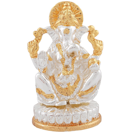 Estele Gold-Polished God of beginnings Lord Ganesha Idol with Sitting position for Home/Office Decors
