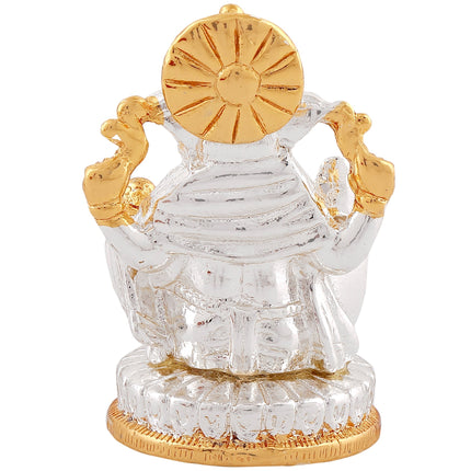Estele Gold-Polished God of beginnings Lord Ganesha Idol with Sitting position for Home/Office Decors
