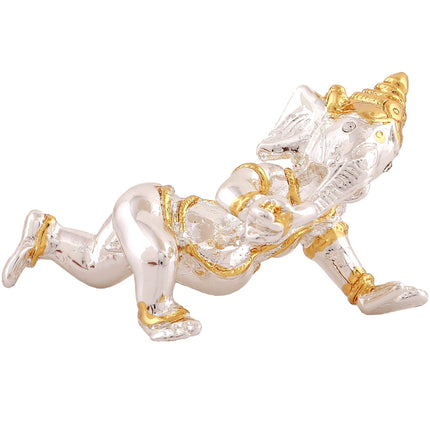 Estele Gold-Polished Spiritual Lord Bal Ganesha Idol for Gifts & HouseWarming/Home/Office Decors