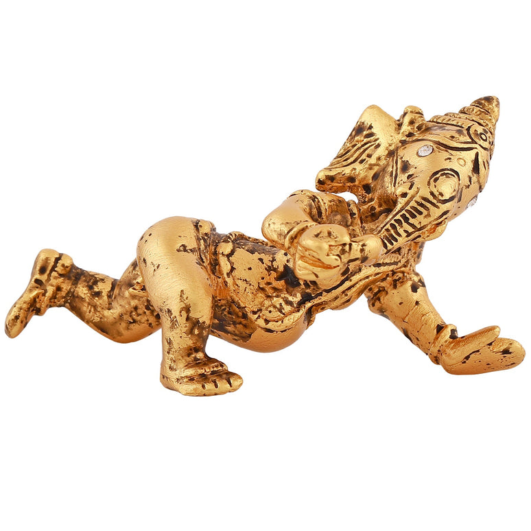 Estele Gold-Polished Spiritual Lord Bal Ganesha Idol for Gifts & HouseWarming/Home/Office Decors