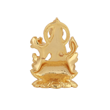 Estele Gold-Polished Goddess of Knowledge Sarasavti Ma Idol for Pooja & Car decor