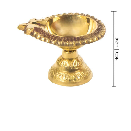 Spillbox Gold-Toned Brass Laksmi Kuber Diyas Stand Pooja Essential