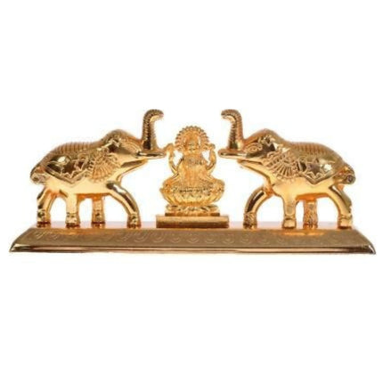 Fashion Bizz Handcrafted Goddess Lakshmi Roli Chawal Box with Elephants