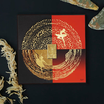 Tehzeeb Creations Golden Embossed Wall Painting