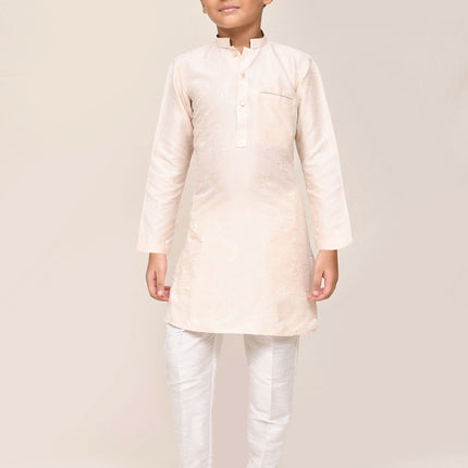 Joban Fashion Cotton Cream Kurta With Straight Fit Pant