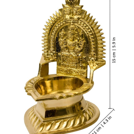 Spillbox Gold-Toned Brass Karumbu Kamachi Diya Pooja Essential