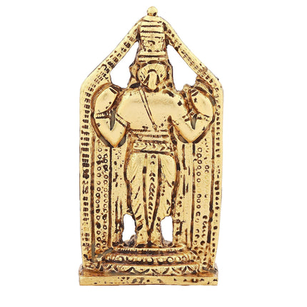 Estele Gold-Polished Lord Tirupati Balaji Idol Showpiece for Pooja Mandir/ Home Decorative