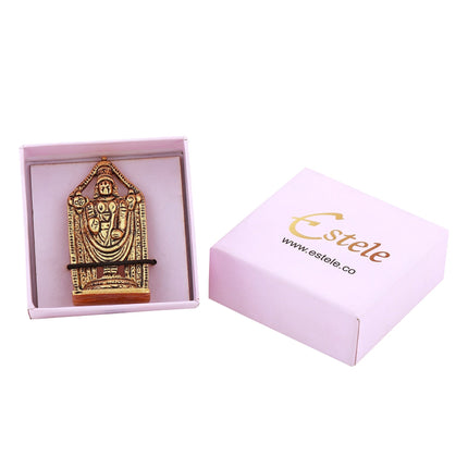 Estele Gold-Polished Lord Tirupati Balaji Idol Showpiece for Pooja Mandir/ Home Decorative