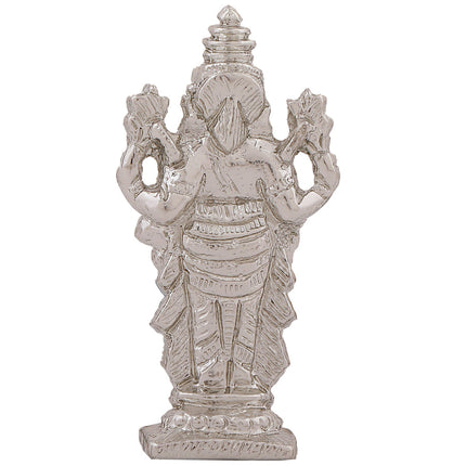 Estele Rhodium Plated Lord Tirupati Balaji Idol Showpiece for Pooja Mandir/ Home Decorative