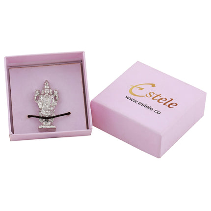 Estele Rhodium Plated Lord Tirupati Balaji Idol Showpiece for Pooja Mandir/ Home Decorative