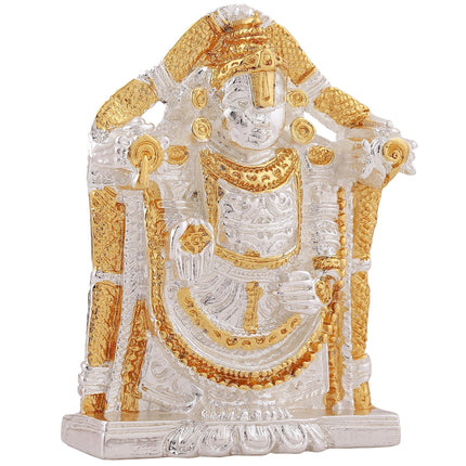 Estele Gold-Polished Lord Tirupati Balaji Idol Showpiece for Pooja Mandir/ Home Decorative