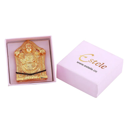 Estele Gold-Polished Lord Tirupati Balaji Idol Showpiece for Pooja Mandir/ Home Decorative
