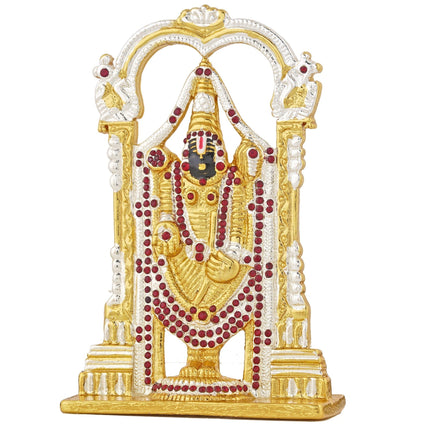 Estele Gold-Polished Lord Tirupati Balaji Idol Showpiece for Pooja Mandir/ Home Decorative