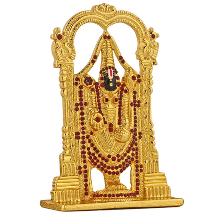 Estele Gold-Polished Lord Tirupati Balaji Idol Showpiece for Pooja Mandir/ Home Decorative