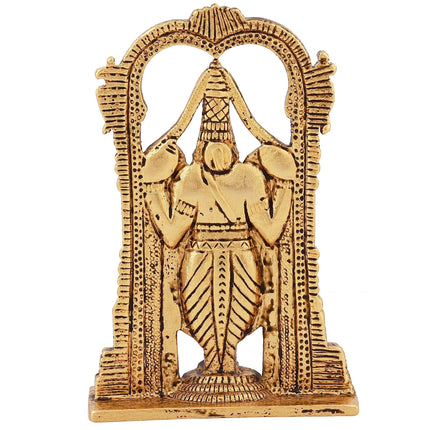 Estele Gold-Polished Lord Tirupati Balaji Idol Showpiece for Pooja Mandir/ Home Decorative
