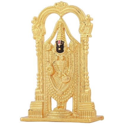 Estele Gold-Polished Lord Tirupati Balaji Idol Showpiece for Pooja Mandir/ Home Decorative