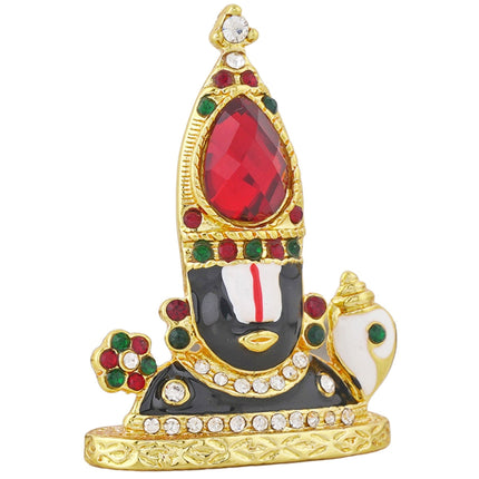 Estele Gold-Polished Lord Tirupati Balaji Idol Showpiece for Pooja Mandir/ Home Decorative