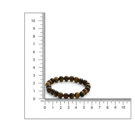 Tiger Eye Brown and Black Round crystal Beads Elastic Bracelet - Ruby Raang