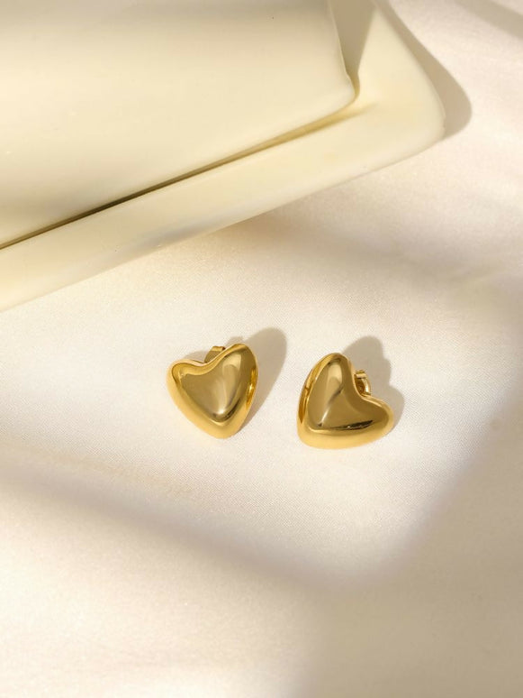 Golden Heart Studs - Ruby Raang