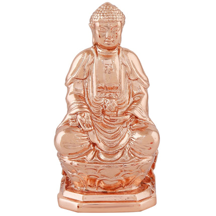 Estele Pink/Rose Gold-Polished Lord Gautam Buddha Mediatating Idol statue for Home Décor/ working place