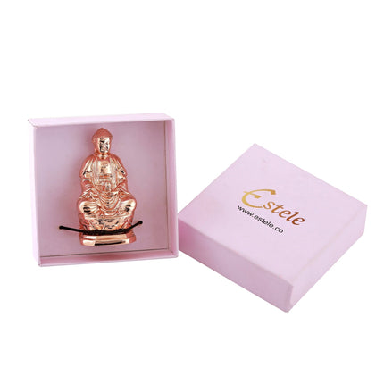 Estele Pink/Rose Gold-Polished Lord Gautam Buddha Mediatating Idol statue for Home Décor/ working place