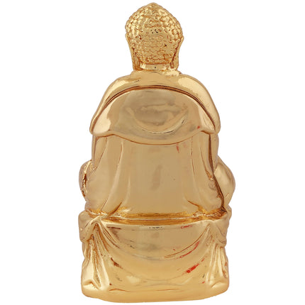 Estele Gold-Polished Lord Gautam Buddha Mediatating Idol statue for Home Décor/Gifts