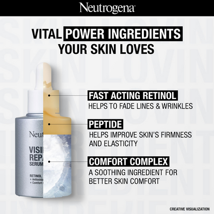 Neutrogena Visible Repair Face Serum with Retinol + Peptide For Wrinkles & Fine Lines