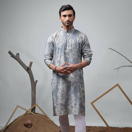 Blue Modal Designer Printed Kurta Set - Mahotsav